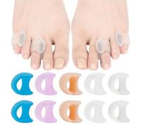 Toe Separators for Overlapping Toes,10PCS Silicone Toe Separators, Toe Straighteners for Bent Toes,Gel Toe Separators Toe Spacers Correct Toes Toe Separators to Correct Your Toes Women and Man