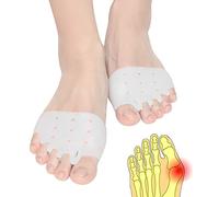 Toe Separators for Overlapping Toes, Metatarsal Pads for Women and Men, 4 PCS Ball of Foot Cushion Pads, Toe Spacers, Mortons Neuroma Pads For Blisters Bunion Metatarsalgia Forefoot Pain Relief(White)