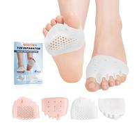 Toe Separators & Metatarsal Pads, 4 Pcs Gel Toe Spacers for Women & Men | Whole Day Comfort for Walking, Running, Standing, Ball of Foot Cushions for Pain Relief, Metatarsalgia, Morton's Neuroma