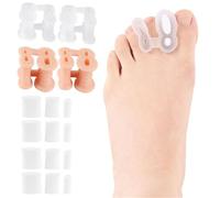 Toe Separators Spacers, 2 Pairs Bunion Corrector Hammer Toe Straighteners, Gel Toes Spreaders with Foam Plugs, Toes Pads for Toe Alignment, Crooked Overlapping Toes, Hallux Valgus Plantar Fasciitis