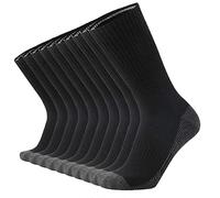 Toe Sole Heel Men's Cotton Performance Duty Work Socks, Black 2, 10-13