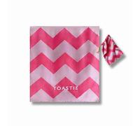 TÖASTIE Beach Towel - Quick Dry Microfiber Beach Towel - Lightweight - Includes Bag - Pink Chevron (130x76cm, 51''x30'') - Lightweight Beach Towels