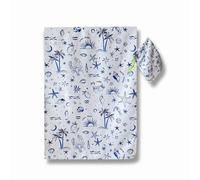 TÖASTIE Beach Towel - Quick Dry Microfiber Beach Towel - Lightweight - Includes Bag - White & Blue (130x76cm, 51''x30'') - Lightweight Beach Towels