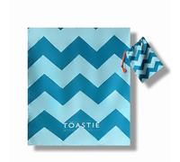 TÖASTIE Beach Towel - Quick Dry Microfiber Towel - Lightweight - Includes Bag - Mint Chevron (130x76cm, 51''x30'') - Lightweight Towels