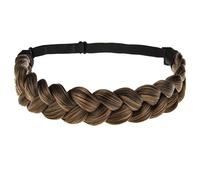 TOECWEGR 3 Strands Synthetic Hair Braided Classic Chunky Elastic Stretchy Multicolor for Women Beauty Headwear (Color 2#40)