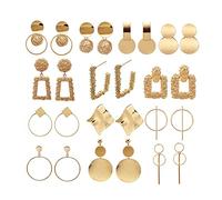 TOEECY 13 Pairs Gold Geometric Drop Dangle Earrings Set for Women and Girls