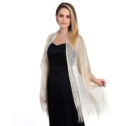 TOEECY Sparkling Metallic Shawls and Wraps for Women with Shawl Buckle Lightweight Glitter Light Stole Elegant Evening Scarf for Prom Bridal Bridesmaid Wedding Party Dresses (Champagne Gold)