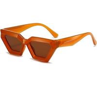 TOEECY Women Sunglasses UV 400 Glasses Polygonal Retro Polarized Sunglasses Classic Shiny Frame Ladies Sun Glasses Eyewear Vintage 90s Trendy(Style F)