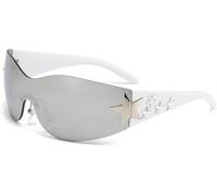 TOEECY Women Sunglasses UV 400 Star Glasses Retro Polarized Sunglasses Classic Shiny Frame Ladies Sun Glasses Eyewear Vintage 90s Trendy(Style D)