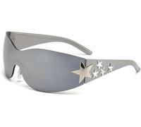 TOEECY Women Sunglasses UV 400 Star Glasses Retro Polarized Sunglasses Classic Shiny Frame Ladies Sun Glasses Eyewear Vintage 90s Trendy(Style E)