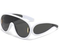 TOEECY Women Sunglasses UV 400 Toad Glasses Retro Polarized Sunglasses Classic Shiny Frame Ladies Sun Glasses Eyewear Vintage 90s Trendy(Style C)