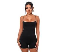 TOEECY Women's Jumpsuit Unitard Sexy Bodycon One Piece Backless Bandage Romper Playsuit All in One for Gym Wear Workout Casual Yoga (Black,S)