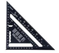 TOEEREY 7 Inch Metric Rafter Square - Aluminum Carpenter's Roofing Square, Precision Woodwork Triangle Ruler with Protractor for Carpentry Roofing
