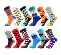 TOEJY Fun Crazy Funny Dress Socks for Men, Cute Novelty Cool Silly Funky Pattern Graphic Calf Cotton Crew Socks Gift, 12p-g002, Medium-Large