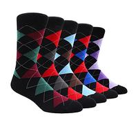 TOEJYJ Mens Fun Dress Socks， Pattern Funny Casual Socks Pack， Colorful Striped Cotton Novelty Socks Size 10-13, S016