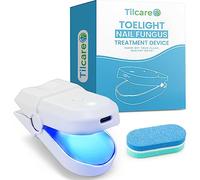 Toelight Nail Light Therapy by Tilcare - Fungal Nail Laser with Nail File for Discolored Toenail Treatment and Fingernail Health and Cleaning - Portable, Fits Large and Small Nails