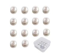 Toeloioh 14 Set Wedding Veil Weights Magnetic Pearls, Pearl Magnet for Wedding Dress Decoration, Double-sided Artificial Pearl Magnetic Button，Pearl Decoration, Bridal Jewelry, White, 1*1CM