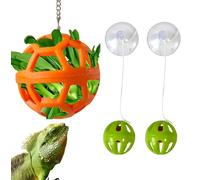 Toeloioh 5PCS Bearded Dragon Enrichment Toys Feeder Ball, Interactive Feed Toys,Bells Exercise Ball for Lizard Gecko Reptile Animals,Reptile Tank Accessories