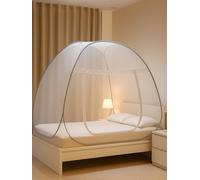 Toemics Pop Up Mosquito Net for Bed Foldable Mosquito Tent with Encrypted Mesh Portable Travel Bed Canopy for Indoor & Outdoor Camping Queen Size (Gray)