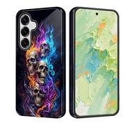 TOEMZTFT Compatible for Samsung Galaxy A27 5G Case,Individualized and Distinctive Double Layer Protection Shockproof Phone Cover for Women Men Girl Boy,Colorful Flaming Skulls
