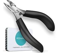 Toenail Clippers for Ingrown Toenails - Professional Ingrown Toe Nail Clippers with Best Curved Super Blade & Long Handle, Easy Deep in Nails, Heavy Duty Gadget Gifts Stocking Fillers for Men (Black)