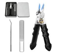 Toenail Clippers for Seniors Thick Toenails Set, Anti-Slip Grip Gear Lock Nail Clipper, Ultra-Sharp Tips for Precise Access to Nail Grooves, Eagle Beak Angled Nail Clippers for Him Men (3-Piece Set)