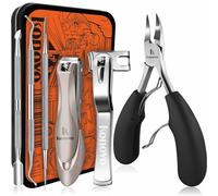 Toenail Clippers for Seniors Thick Toenails, Toe Nail Clippers Adult Thick Nails Long Handle, Professional Heavy Duty Nail Clippers 6Pcs Black