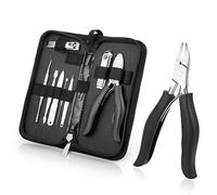 Toenail Clippers for Thick and Ingrown Nails, Black Nail Clipper Kit and Professional Podiatrist Toenail Clippers Heavy Duty Nail Scissors Toenail Treatment Tools Kit for Men Women Elderly