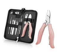 Toenail Clippers for Thick and Ingrown Nails, Nail Clipper Kit and Professional Podiatrist Toenail Clippers Heavy Duty Nail Scissors Toenail Treatment Tools Kit for Men Women Elderly, Pink