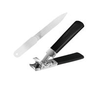 Toenail Clippers for Thick & Ingrown Nails, Ergonomic Angled Head Long Handled Toe Nail Clippers with Wide Jaw Opening for Seniors, Super Sharp Fingernail Cutter with Catcher for Men Women