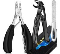 Toenail Clippers for Thick Nails for Seniors - Christmas Stocking Fillers Gifts for Men Dad, Wide Jaw Sharp Blade Heavy Duty Toe Nail Clippers