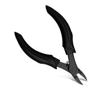 Toenail Clippers for Thick Nails for Seniors Japanese Raised Cutting Ingrown Toenail Clippers Podiatrist Heavy Duty Abs Ergonomic Handle Large Nail Scissors Black
