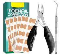 Toenail Clippers for Trimming Ingrown Toenails, with Toenail Patches and Nail Cleaners, for Thick Nails,Heavy Duty Professional Nail Clippers for Ingrown Nails Dead Skin Calluses