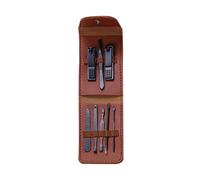 Toenail Clippers Nail Clipper Kit Professional Pedicure Stainless Steel Nail Kit Beauty Tool Beauty Kit with Portable Fashion PU Leather Case Nail Clipper Set (Color : Brown-18-piece Set) (Brown 18)