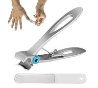 Toenail Clippers, Senior Nail Clippers, Stainless Steel Toenail Clippers, Toenail Clippers with Long Handle and Ergonomic Beveled Head, Metal Toenail Clippers for Men and Seniors