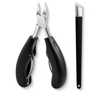 Toenail Clippers, Super Sharp Toe Nail Clippers Tool for Thick Nails Heavy Duty with Ergonomic Grip Precision Clippers with Ingrown Cutter Trimmers and Cuticle Pusher for Foot