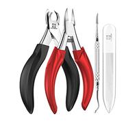 Toenail Clippers, WONSIM 4Pcs Toenail Clippers for Seniors Thick Toenails Heavy Duty Stainless Steel, Sturdy Sharp Toe Nail Clippers Nail Cutters Professional Ingrown Toenail Removal Kit for Men Women