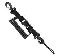Toeponeer Steel Wire Camera Diving Shell Waterproof Case Safe Quick Release Connection Hanging Buckle Spring Rope Anti Lost Strap (Black)