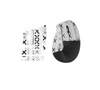 toergy 1 Set Mouse Anti-slip Grip Tape Fit for Logitech MX Vertical, Sweat Resistant,Self-Adhesive Design,Elastics Refined Side Stickers,Professional Mice Upgrade Kit,White Printed Pattern