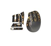 toergy 1 Set Mouse Anti-slip Grip Tape Fit for Logitech MX Vertical, Sweat Resistant,Self-Adhesive Design,Elastics Refined Side Stickers,Professional Mice Upgrade Kit,Black Gold Printed Pattern