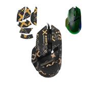 toergy 1 Set Mouse Anti-slip Grip Tape Fit for Razer Basilisk V3 Pro, Sweat Resistant,Self-Adhesive Design,Elastics Refined Side Stickers,Professional Mice Upgrade Kit,Black Gold Printed Pattern