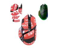 toergy 1 Set Mouse Anti-slip Grip Tape Fit for Razer Basilisk V3 Pro, Sweat Resistant,Self-Adhesive Design,Elastics Refined Side Stickers,Professional Mice Upgrade Kit,Red Printed Pattern