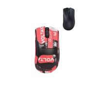 toergy 1 Set Mouse Anti-slip Grip Tape Fit for Razer DeathAdder V3 Pro, Sweat Resistant,Self-Adhesive Design,Elastics Refined Side Stickers,Professional Mice Upgrade Kit,Red Printed Pattern