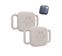 toergy 2-Pack Pet Case for UGREEN SmartTrack- Protective Waterproof Silicone Cover, GPS Finder Sleeve, Anti-Lost Safety Design, Dog Collar & Cat Loop Holder, White