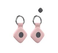 toergy 2 Pack Protective Case for Ajblg Anti-Loss Tracker with Silicone Keychain - Durable & Stylish Cover, Waterproof, Anti-Fall - Pink