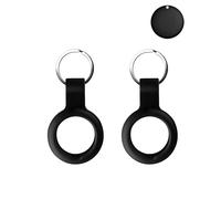 toergy 2 Pack Protective Case for vbrisi Anti-Loss Tracker with Silicone Keychain - Durable & Stylish Cover, Waterproof, Anti-Fall - Black