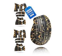 toergy 2 Set Mouse Anti-slip Grip Tape Fit for Logitech Lift Vertical, Sweat Resistant,Self-Adhesive Design,Elastics Refined Side Stickers,Professional Mice Upgrade Kit,Black Gold Printed Pattern