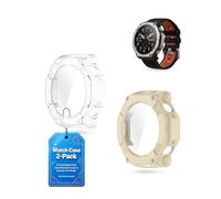 toergy 2pack, Screen Protector Case for Amazfit T-Rex Ultra 2 PremiumSquare - Integrated Design for Ultimate Smartwatch Protection,PC + Screen Tempered Film,Anti-Scratch,Transparent,White