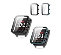 toergy 2pack, Screen Protector Case for Garmin Venu X1 / VenuX1 Smartwatch - Integrated Design for Ultimate Smartwatch Protection,PC + Screen Tempered Film,Anti-Scratch,Black,Green