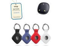 toergy 4 Pack Protective Case for UGREEN FineTrack Mini 2 Anti-Lost Tracker, with Silicone Keychain, Durable & Stylish Waterproof Drop-Proof Cover, Black, Red, White, Blue